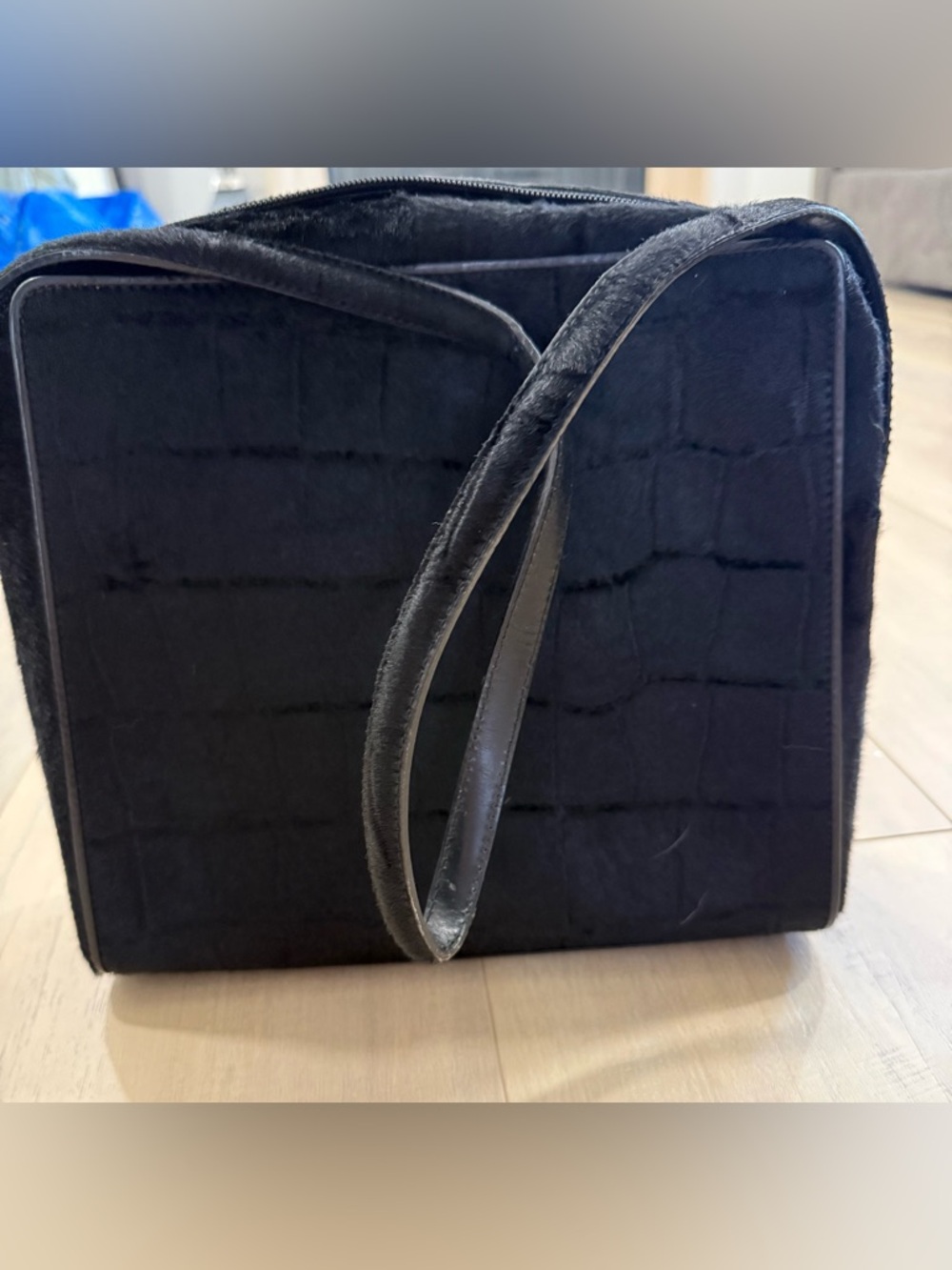 GUCCI Vintage Pony Hair Shoulder Bag-Black